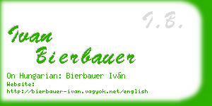 ivan bierbauer business card