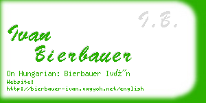 ivan bierbauer business card